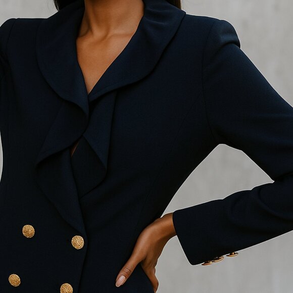 Valentino Jackets & Blazers - Authentic Valentino boutique 8 Button Navy Double Breasted Blazer